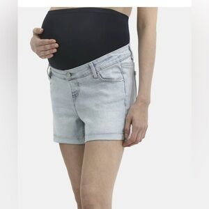 Small(4-6) Time and Tru Light Blue Jean Maternity Shorts